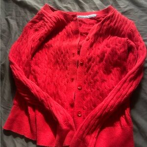 Xs GAP red cable knit cardigan sweater in VGUC